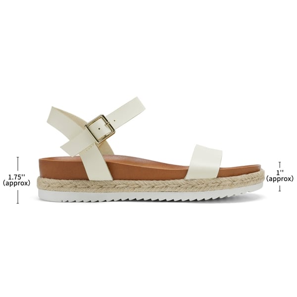 Espadrille Platform Sandals - WHITE PU - 1